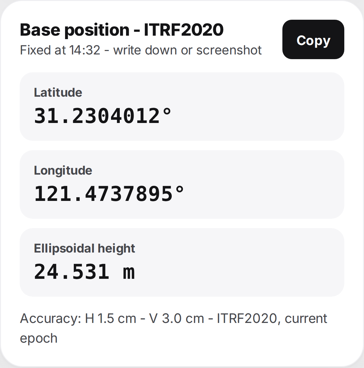 Fixed base position card