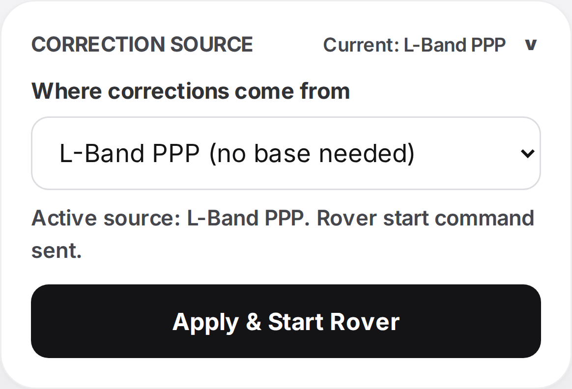 GCP correction source selector